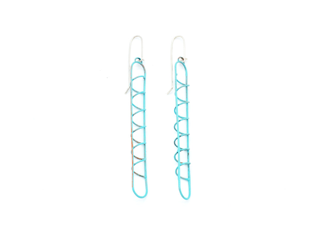 Container Earrings Link 1 Aqua